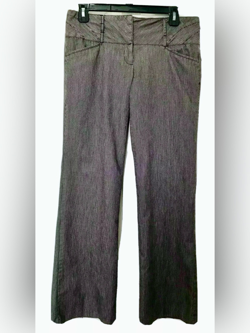 Joe Benbasset Womens Size 9 Jr. Black & White Pin Striped Boot Cut Dress Pants
